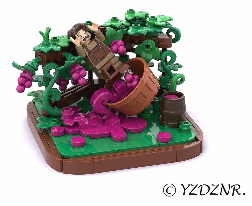 Lego Slip while stepping on grapes