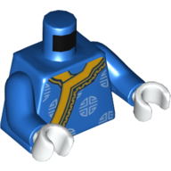 Lego Torso Robe with Gold Trim and White Circle Decorations Print, Blue Arms, White Hands / Blue