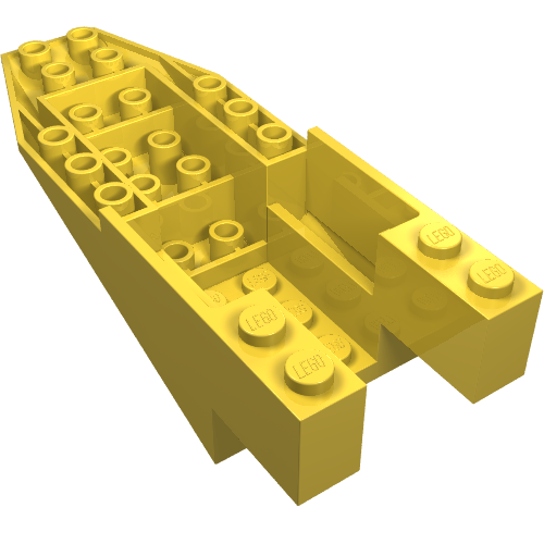 Lego Brick Wedged, Sloped Inverted 11 x 4 x 2 2/3 Cockpit / Yellow