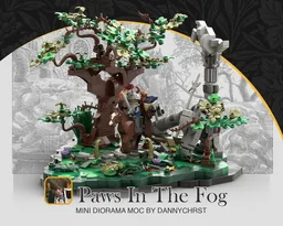PAWS IN THE FOG - MEDIEVAL MINI DIORAMA MOC