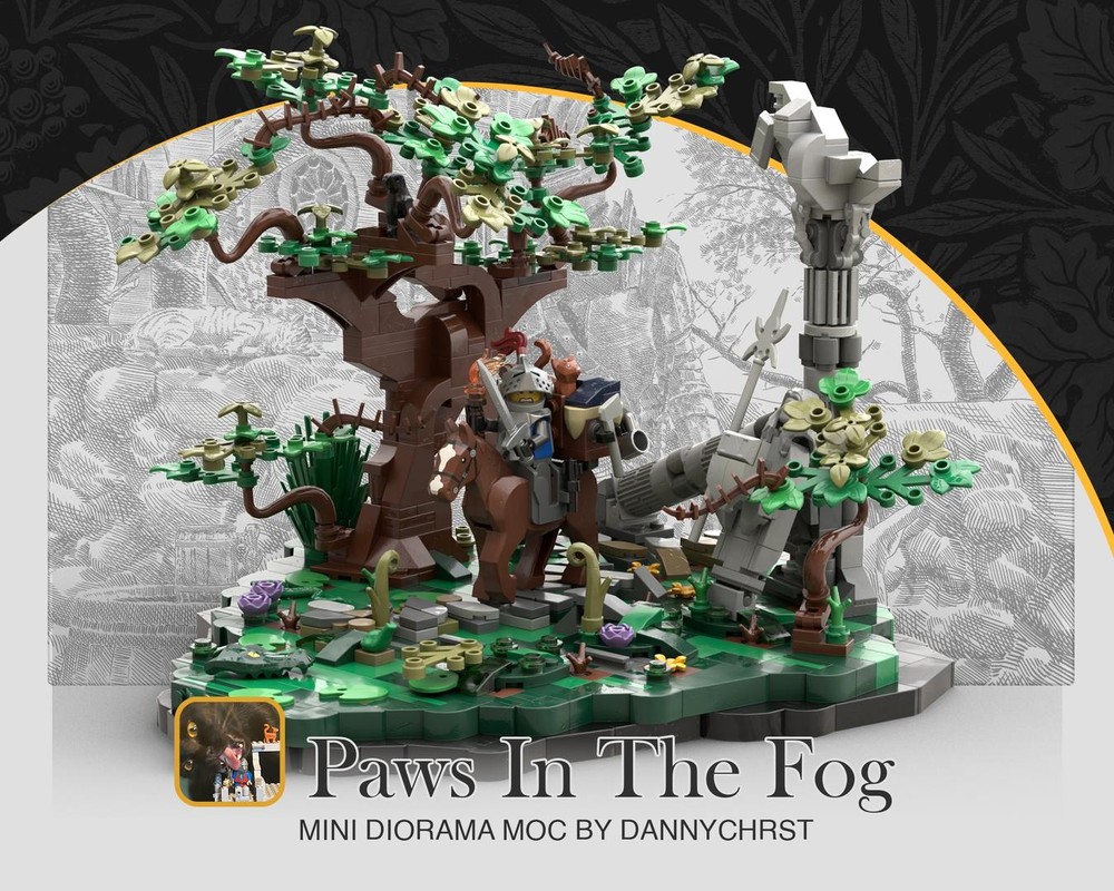 Lego PAWS IN THE FOG - MEDIEVAL MINI DIORAMA MOC