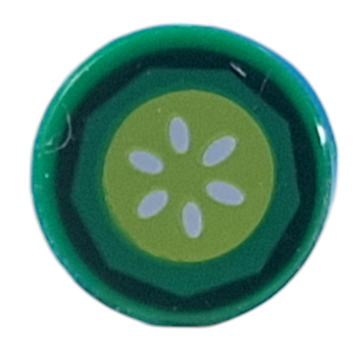 Lego Tile Round 1 x 1 with Cucumber Slice print / Green