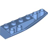 Lego Brick Wedged, Curved Inverted 6 x 2 Right / Medium Blue