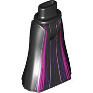 Lego Minidoll Hips and Full Length Skirt with Dark Purple Stripes print [Thin Hinge] / Black
