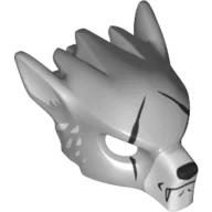 Mask Wolf with Face Details, Scars and White Ears Print / Light Bluish Gray