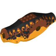 Lego Animal Body Part, Dinosaur, Tyrannosaurus Rex Body with Dark Orange Top, Black Stripes and Spots Print / Bright Light Orange