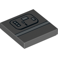 Lego Tile 2 x 2 with White Stripe and Rectangles (Gonk Droid) Print