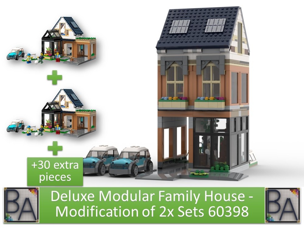 Lego Deluxe Modular Family House - Modification of 2x Sets 60398