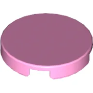 Tile Round 2 x 2 with Bottom Cross / Bright Pink