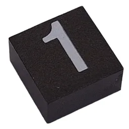 Modulex Tile 2 x 2 with White '1' Print, without Internal Supports / Modulex Tile Brown