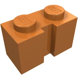 Brick Special 1 x 2 with Groove / Medium Nougat
