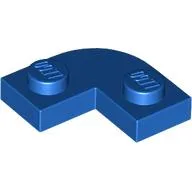 Plate Round Corner 2 x 2 with 1 x 1 Cutout / Blue