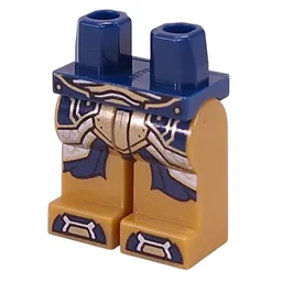 Hips and Pearl Gold Legs with Dark Blue/Gold Armor, Coat Tails, Silver Trim Print / Dark Blue