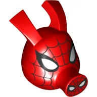 Minifig Head Special, Spider Ham with Black Webs, White Eyes Print / Red