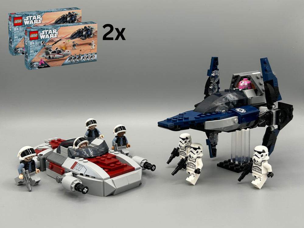 Lego Imperial V-Wing & Rebel Combat Speeder (40755 Alternative)