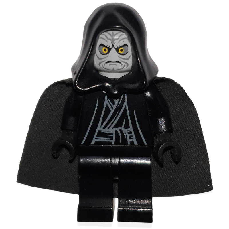 Lego Emperor Palpatine, Light Bluish Gray Skin, Black Hands