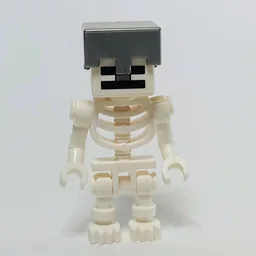 Skeleton, Square Skull, Flat Silver Helmet