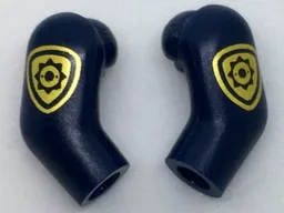 Arm, (Matching Left and Right) Pair with Gold Police Badge Pattern / Dark Blue