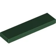 Tile 1 x 4 with Groove / Dark Green
