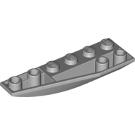 Lego Brick Wedged, Curved Inverted 6 x 2 Left / Light Bluish Gray
