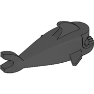 Lego Animal Body Part, Shark Body, without Bottom Tube / Black