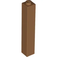 Brick 1 x 1 x 5 with Solid Stud / Medium Nougat