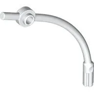 Bar Curved with Axle End and 1 x 1 Round Plate / White