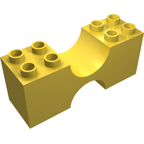 Lego Duplo Brick 2 x 6 x 2 Double Concave / Yellow
