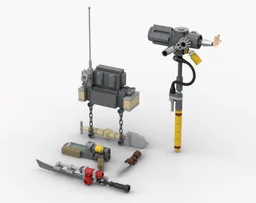 Power Armor Backpack And Weapons