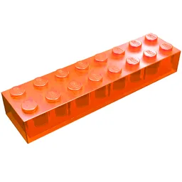 Brick 2 x 8 / Trans-Neon Orange