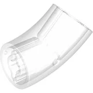 Brick Round 2 x 2 D. Tube with 45° Elbow and Axle Holes (Crossholes) at Each End [LONG] / Trans-Clear
