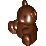 Duplo Animal Bear, Sitting, Black Eyes and Nose Print / Reddish Brown