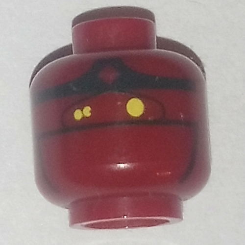 Lego Minifig Head EV-9D9 Droid, Yellow Eyes Print / Dark Red