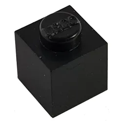 Modulex Brick 1 x 1 with LEGO on Stud / Modulex Black