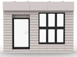 Simple white storefront facade