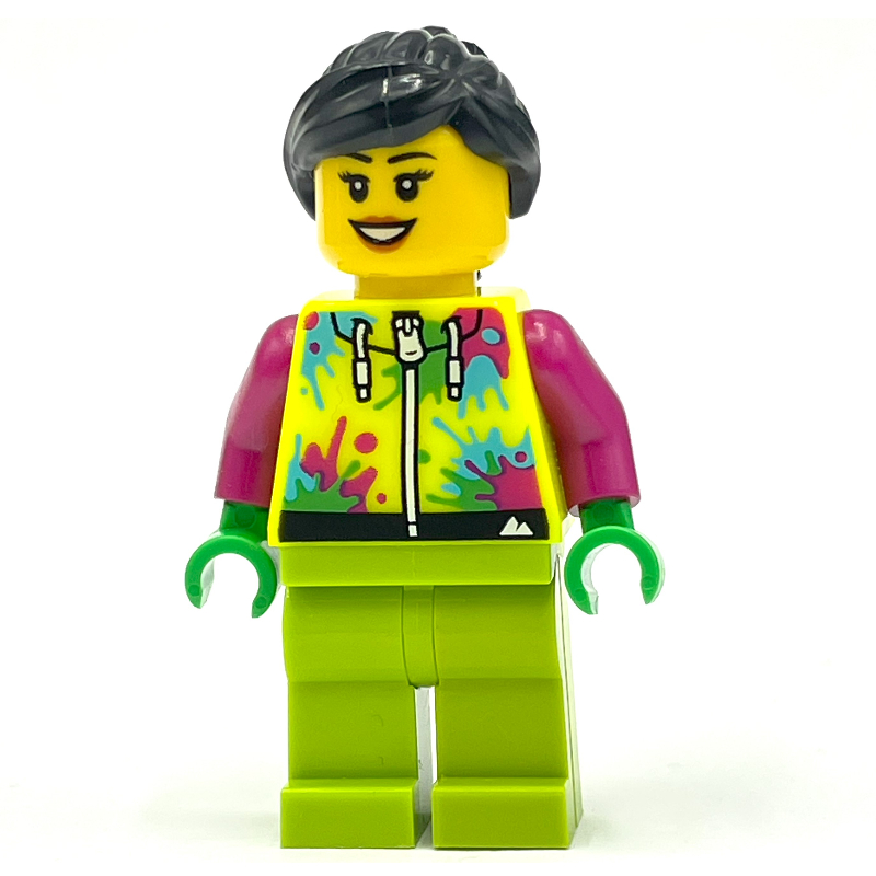 Lego Cyclist, Vibrant Yellow and Black Jumpsuit