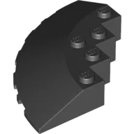 Brick Round Corner 6 x 6 with 33° Slope and Facet Cutout / Black