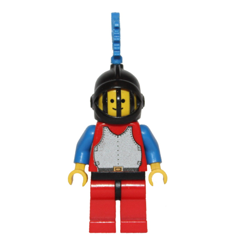 Lego Knight (Breastplate on Red) - Red Legs, Blue Dragon Plume