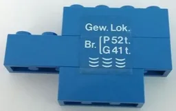 Stickered Assembly 6 x 1 x 3 with White 'Gew. Lok.' Pattern Model Left Side (Sticker) - Set 7760