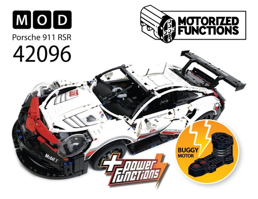 Lego 42096 Porsche 911 RSR RC MOD for Buggy Motors