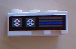 Wedge 3 x 2 Left with Blue and Red Arrows and Horizontal Bars Pattern (Sticker) - Set 8286