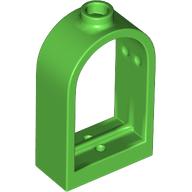 Lego Window 1 x 2 x 2 2/3 with Rounded Top / Bright Green