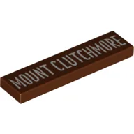 Tile 1 x 4 with 'Mount Clutchmore' Print / Reddish Brown