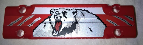 Lego Technic, Panel Plate 3 x 11 x 1 with White Stripe, Roaring Bear and Scratches Pattern (Sticker) - Set 42029