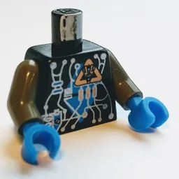 Torso Insectoids Blue Diamond under Circuitry Print, Dark Gray Arms, Blue Hands / Black
