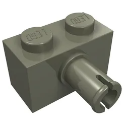 Brick Special 1 x 2 with Pin / Dark Gray