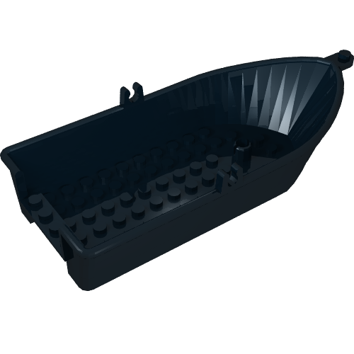 Lego Boat / Rowing Boat 18 x 8 x 2 1/3 with Oarlocks / Black