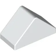 Brick Sloped 45° 2 x 1 Double with Inside Stud Holder / White