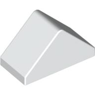 Lego Brick Sloped 45° 2 x 1 Double with Inside Stud Holder / White