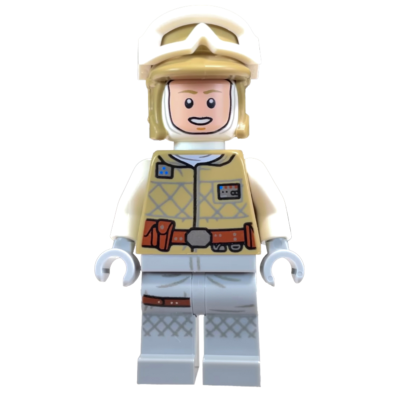 Lego Luke Skywalker, Hoth Outfit, Tan Hat, Printed Light Bluish Gray Legs